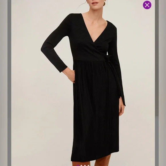 Mango black wrap dress - Picture 1 of 8